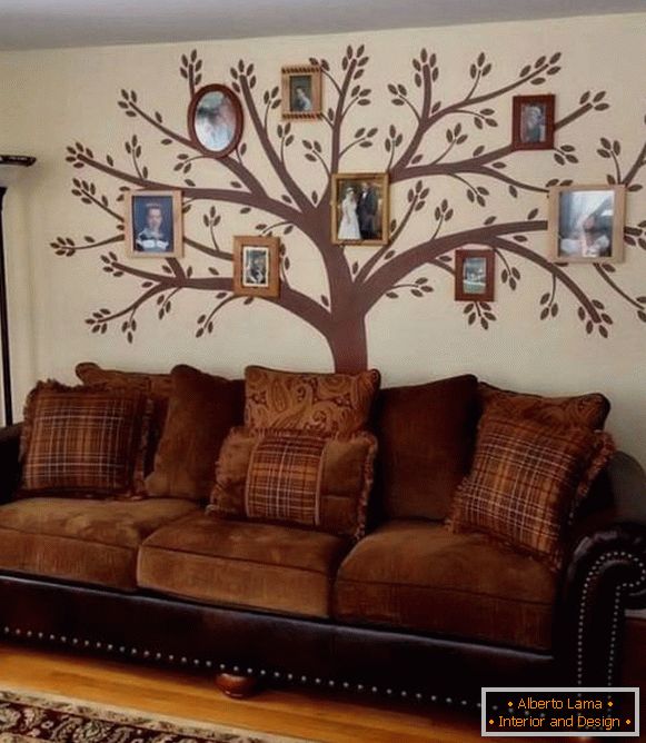 Árbol genealógico en la sala de estar