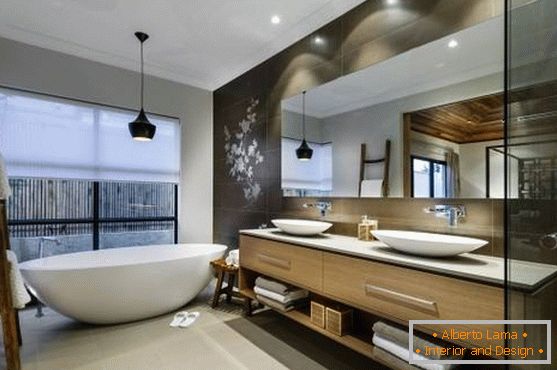 Armonioso diseño asiático del baño