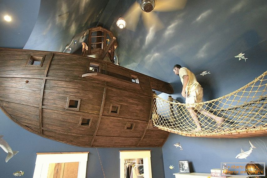 Habitación en el estilo de un barco pirata