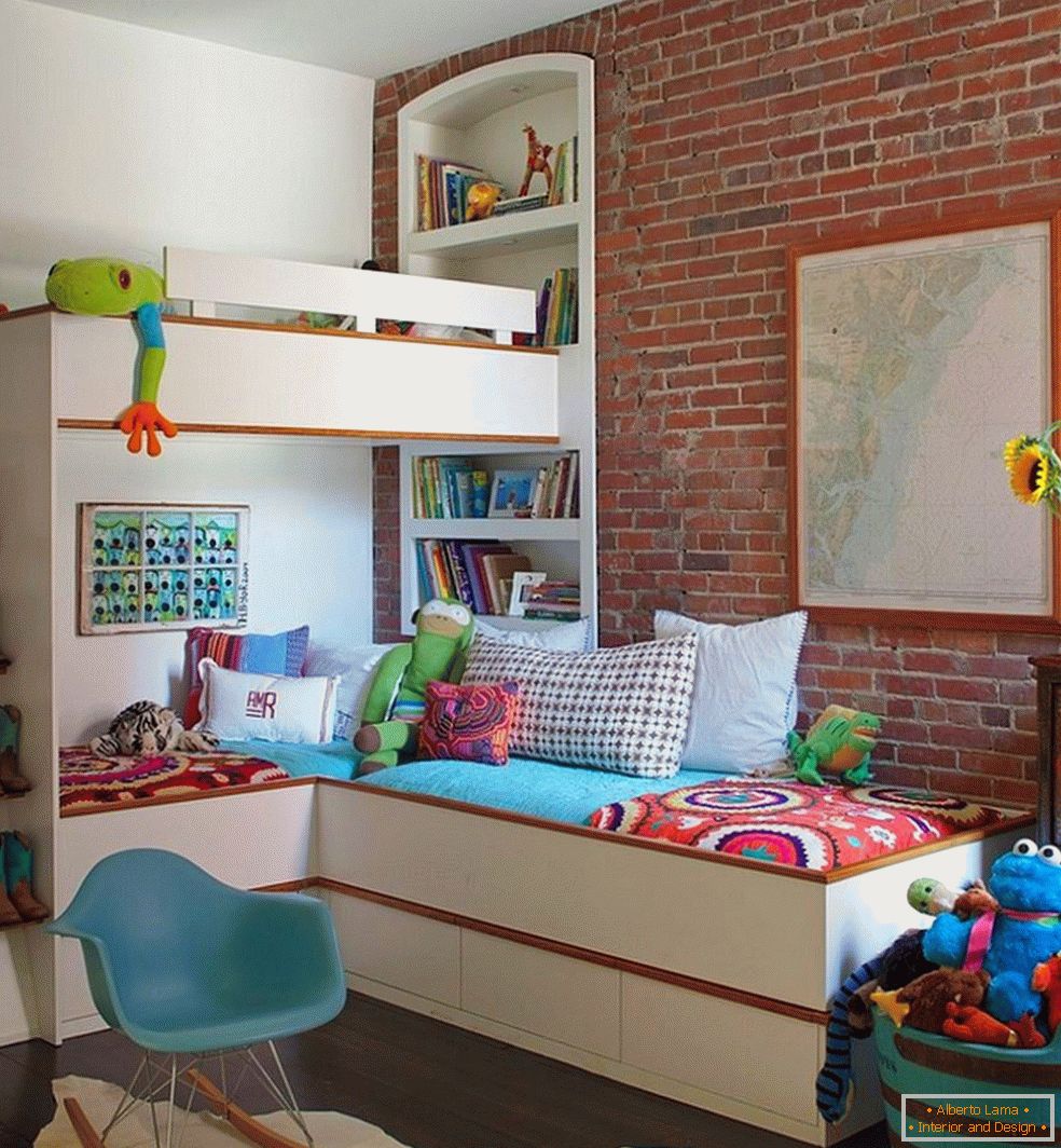 Diseño de una habitación para niños para dos niños