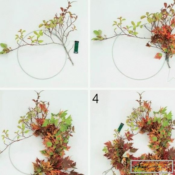 Corona de otoño con sus propias manos de materiales naturales - las mejores ideas