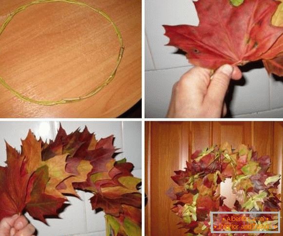 Guirnalda de arce de hojas de otoño - instrucción de la foto