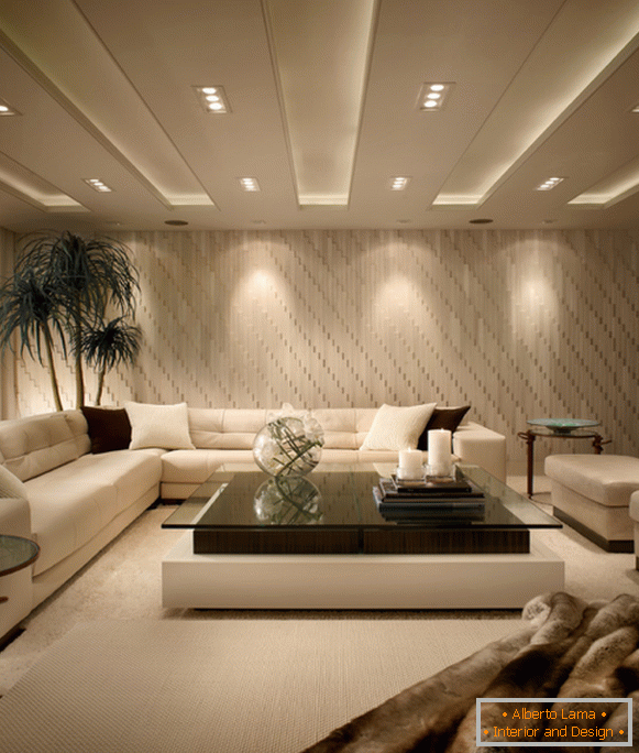 Diseño de techo con estilo en la sala de estar