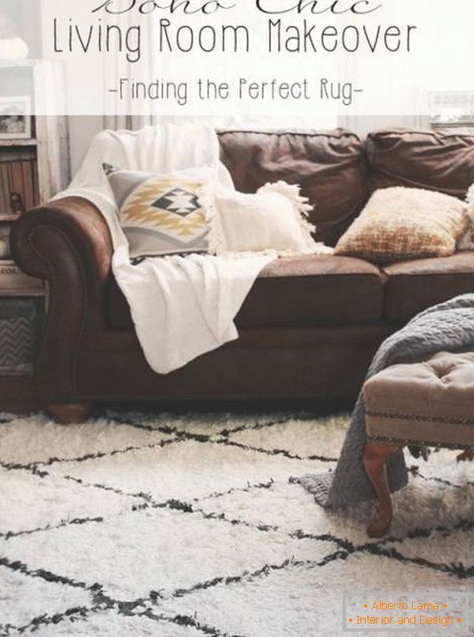 Elegante alfombra para la sala de estar