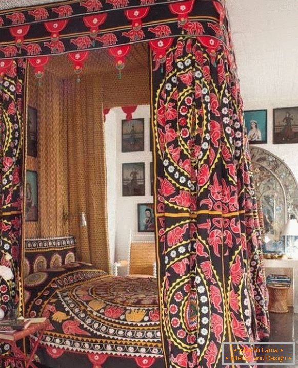 Diseños indios en diseño de dormitorio