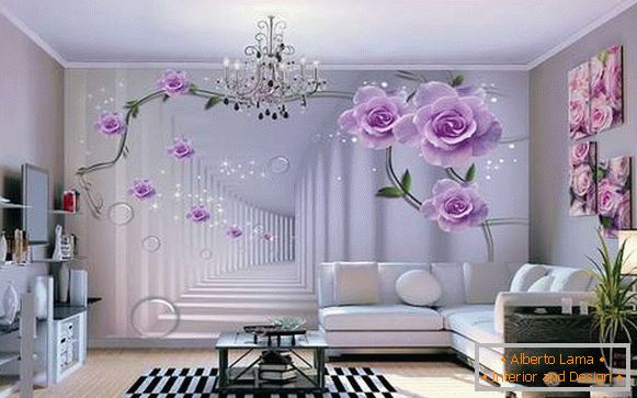 Papeles pintados 3d para paredes цветы, фото 45