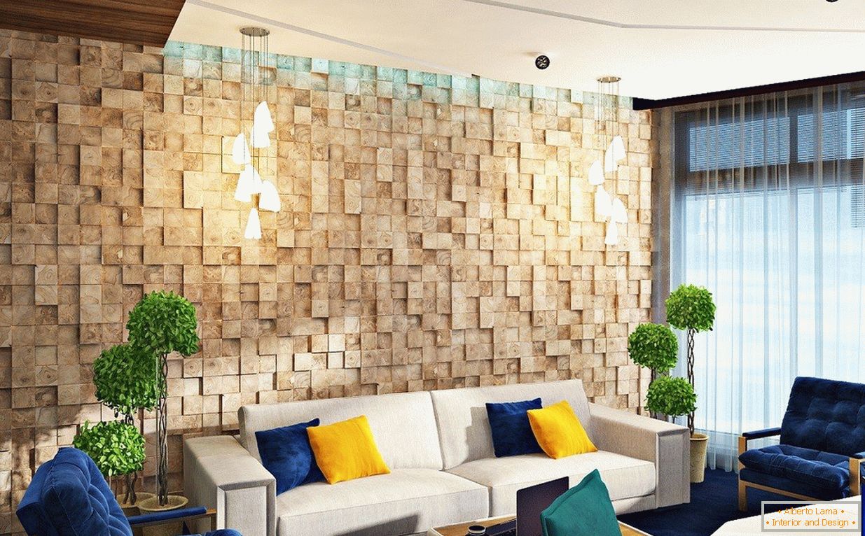 Paneles de madera en la pared de la habitación