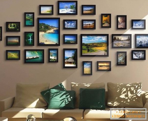Cómo colgar una foto en la pared: las mejores ideas, esquemas y ejemplos