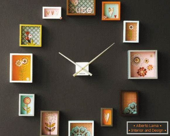 Decoración de paredes con artículos hechos a mano - foto de reloj de pared