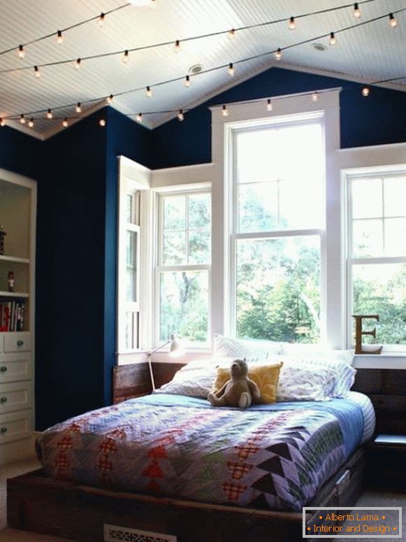 Iluminación del dormitorio con luces LED