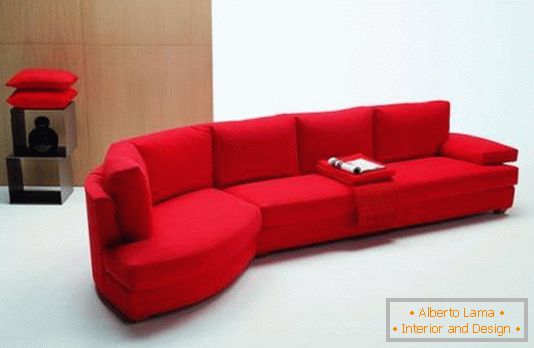 sofá modular rojo