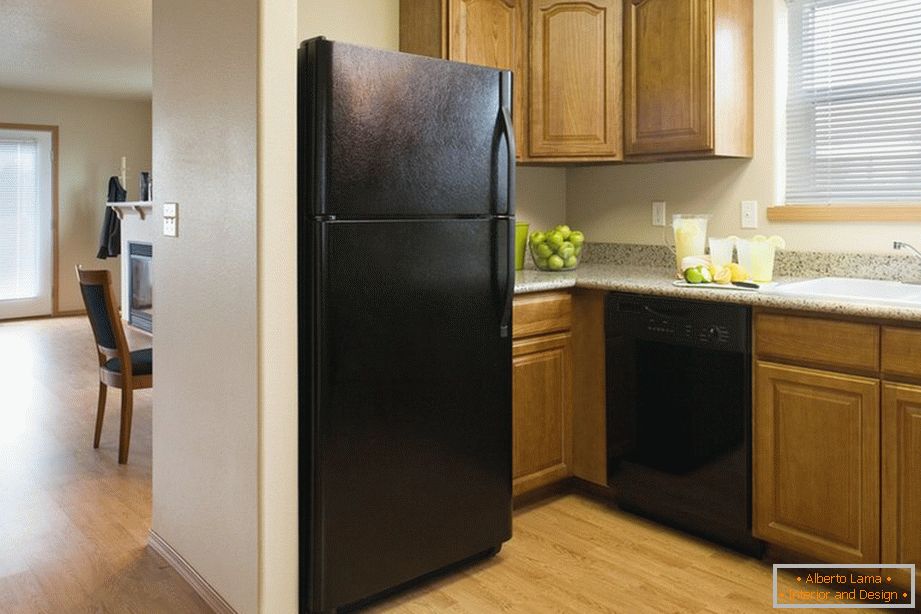 Refrigerador en el interior de la cocina