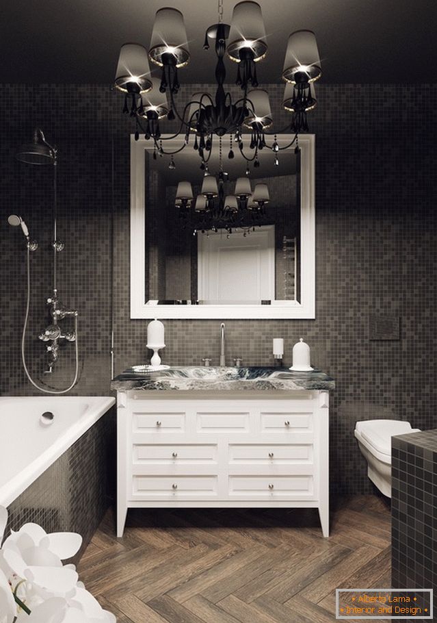 Diseño de interiores de un baño pequeño