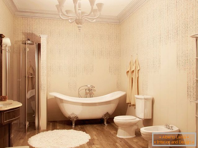 Diseño de interiores de un baño pequeño