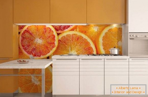 Fondos de pantalla de fotos en el interior de la cocina - diseño con frutas