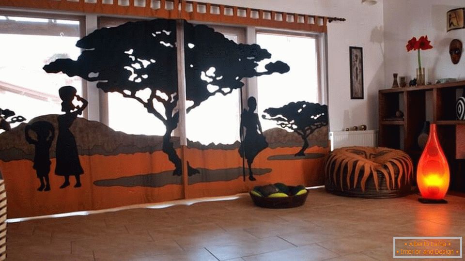 Interior en estilo africano en colores claros