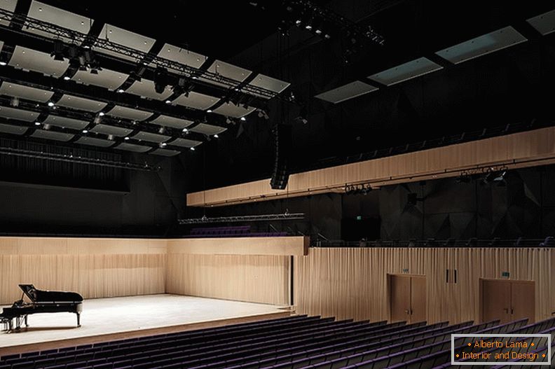 El interior de la sala de conciertos del Kilden Center for the Performing Arts