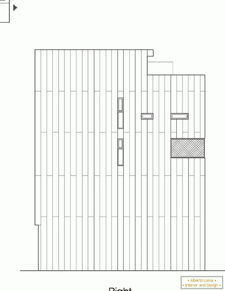 Proyecto de la fachada de una casa compacta