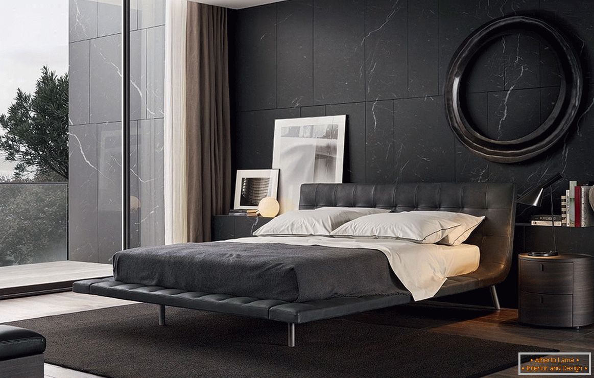 Dormitorio moderno en tonos negros