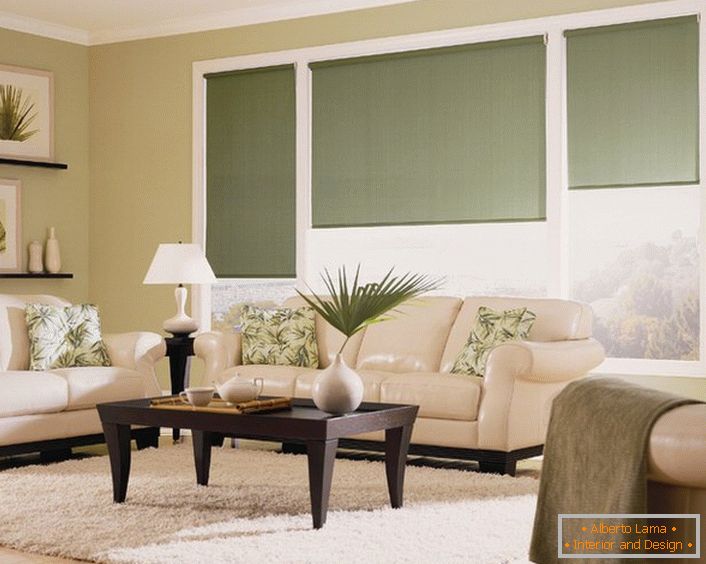 Los tonos de verde se utilizan con mayor frecuencia para decorar el estilo ecológico.