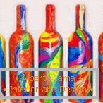 Patrones brillantes en botellas