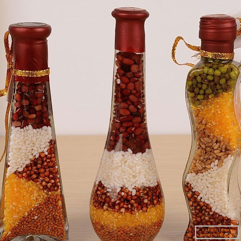 Grañones como decoración para llenar botellas