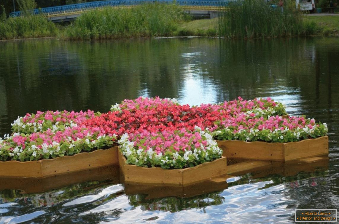 Cama de flores flotante