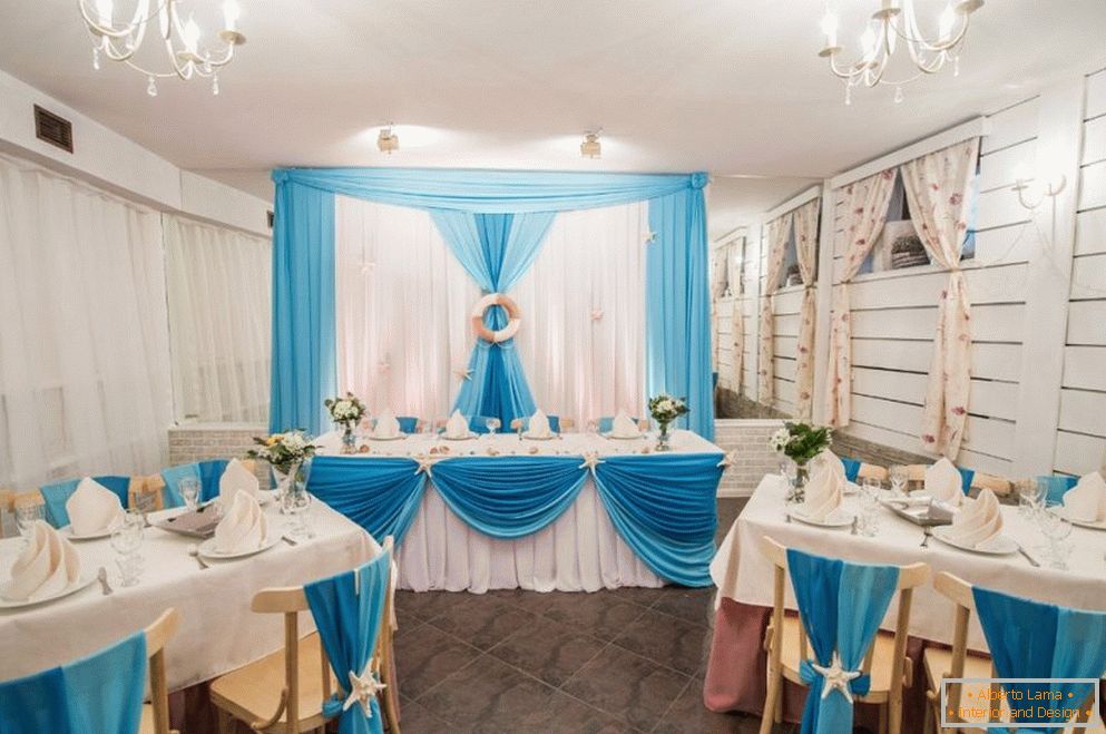 Salón de bodas en el estilo mediterráneo