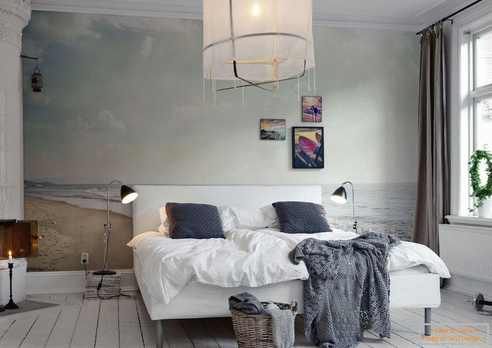 Interior en estilo escandinavo con lámparas