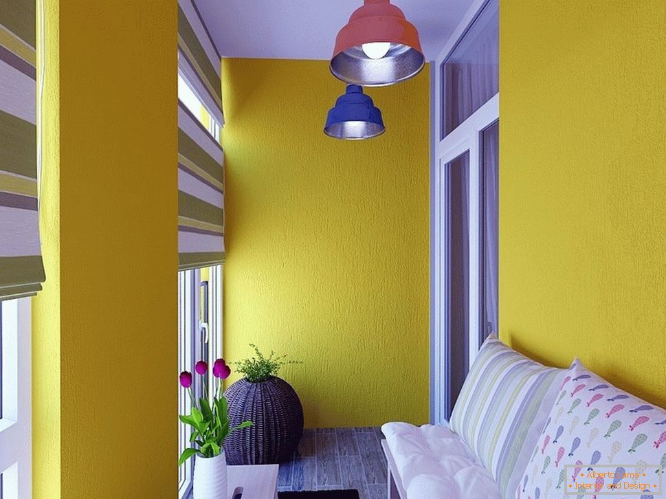 Diseño de balcón amarillo
