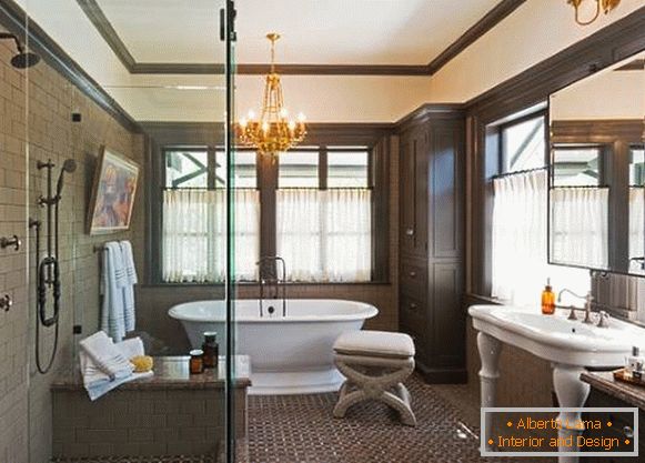 Lujoso baño en el diseño de una casa privada