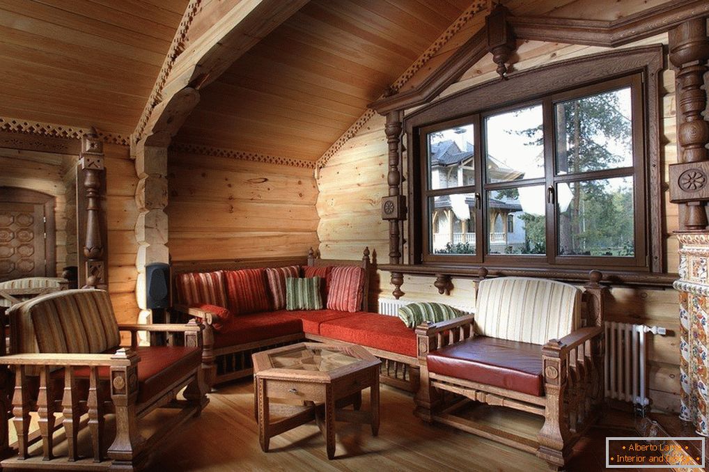 Una habitación hecha de madera