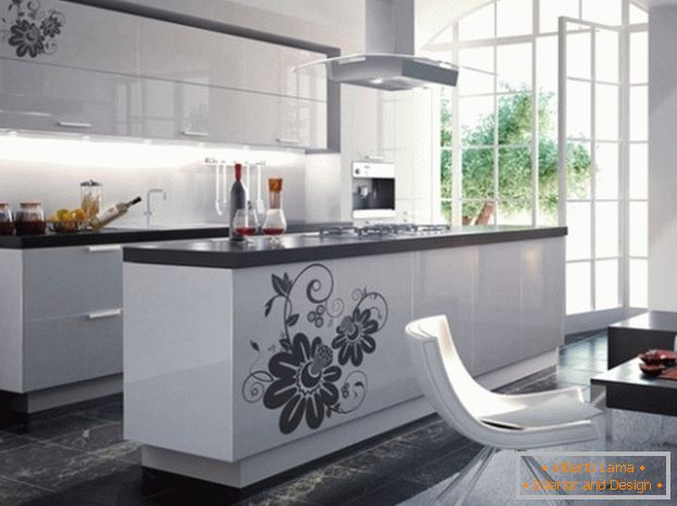 Diseño interior de cocina-comedor foto 2