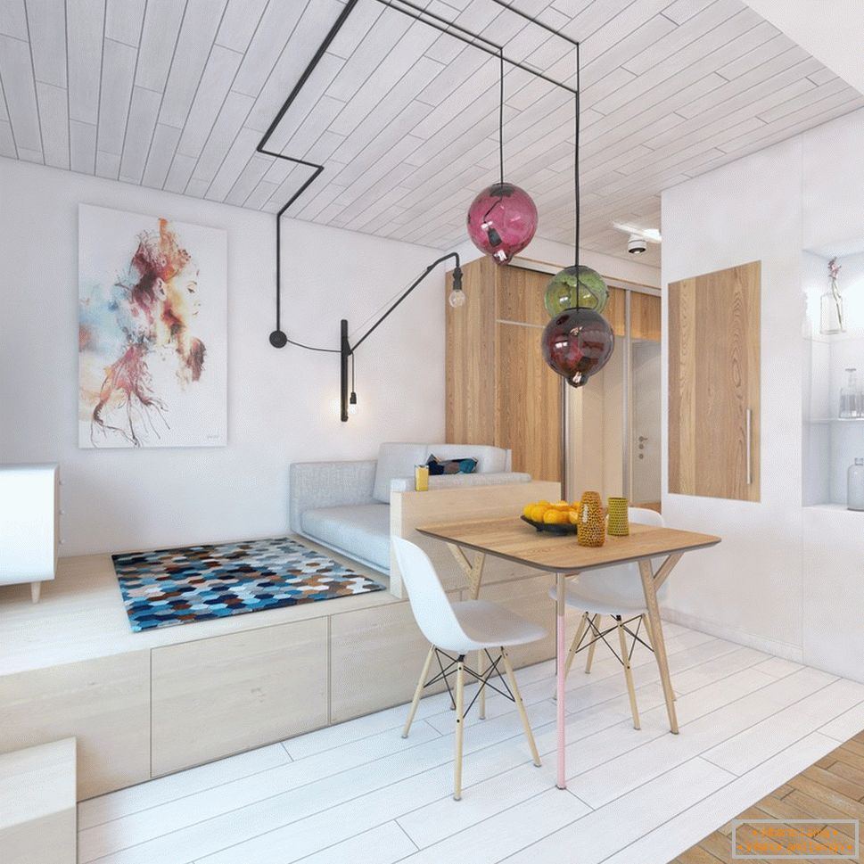 Diseño interior de un pequeño apartamento con acentos brillantes - фото 2