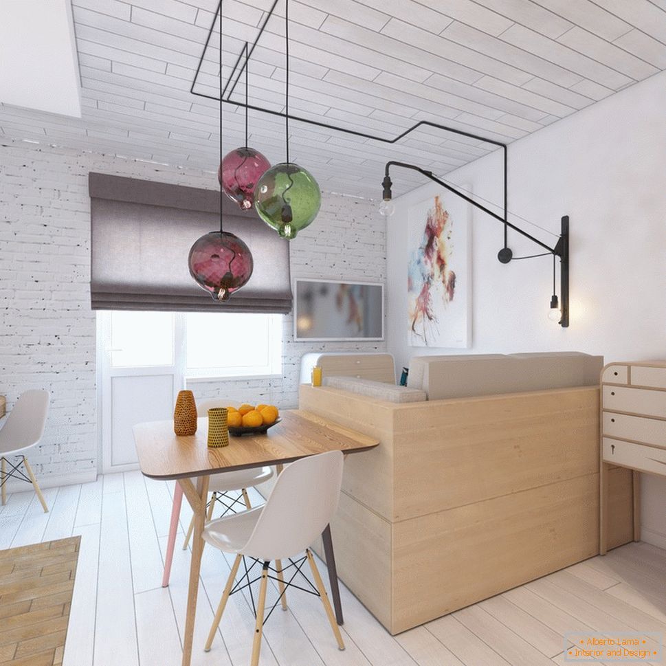 Diseño interior de un pequeño apartamento con acentos brillantes - фото 3
