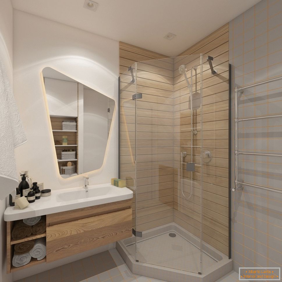Diseño de interiores de baño en estilo ecológico