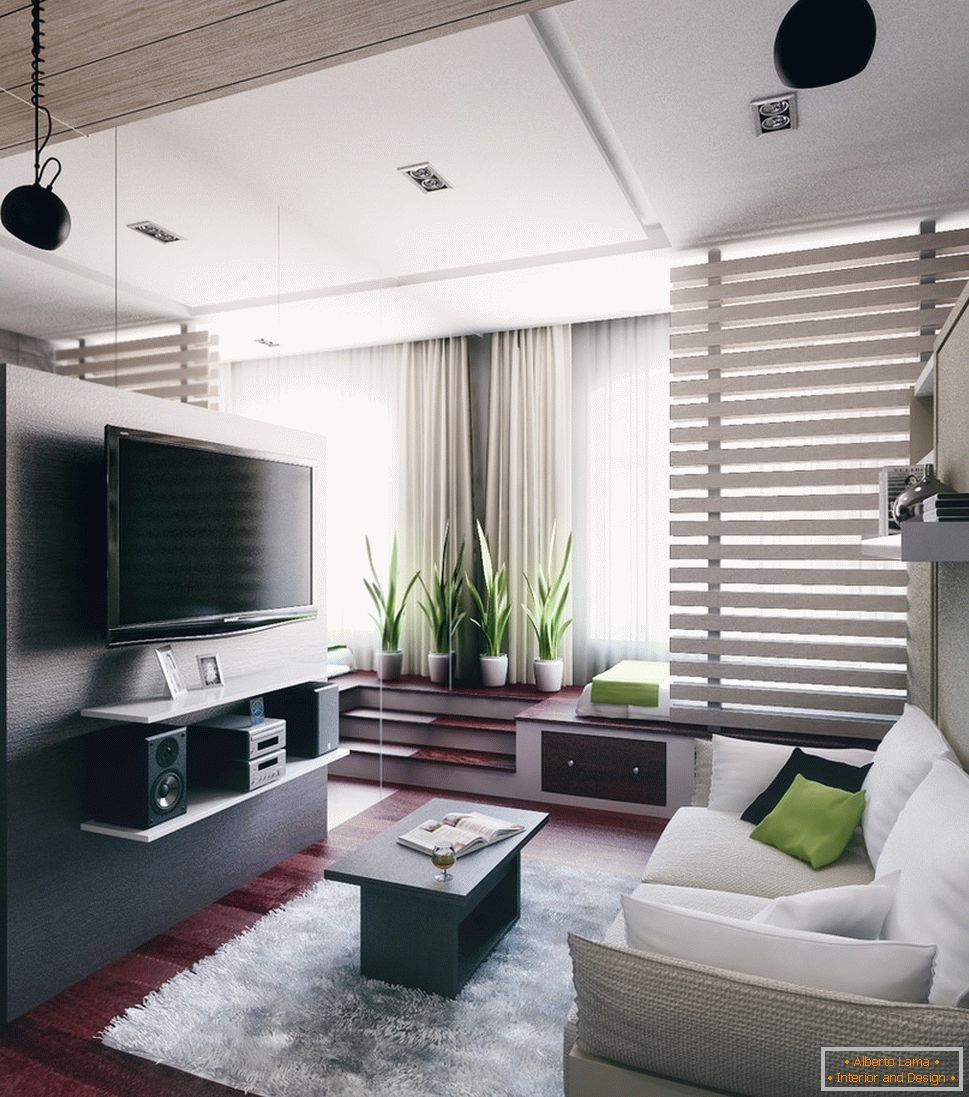 Diseño interior de un pequeño apartamento en el estilo loft