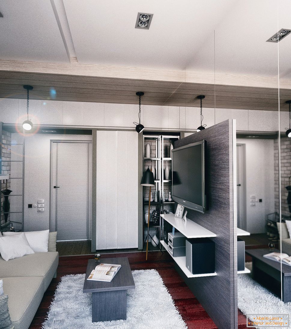 Diseño interior de un pequeño apartamento en el estilo loft - фото 3