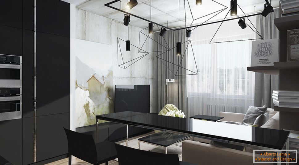 Diseño interior de un pequeño departamento en tonos grises - фото 7