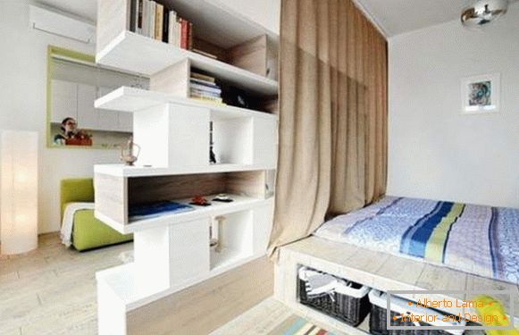 diseño de interiores de un pequeño apartamento de una habitación, foto 1