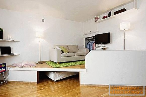 diseño de interiores de un pequeño apartamento de una habitación, foto 26