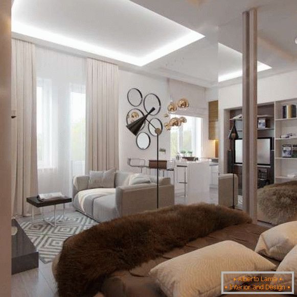 Elegante apartamento de una habitación interior