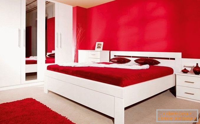 diseño de dormitorio rojo, foto 12
