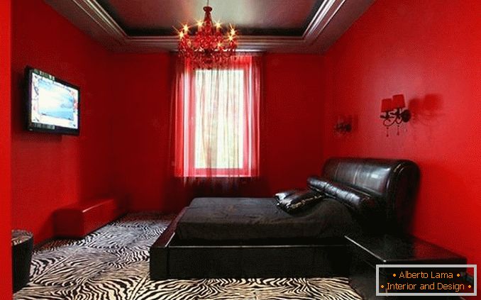 diseño de dormitorio negro y rojo, foto 20
