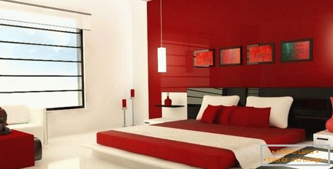 diseño de dormitorio rojo, foto 24