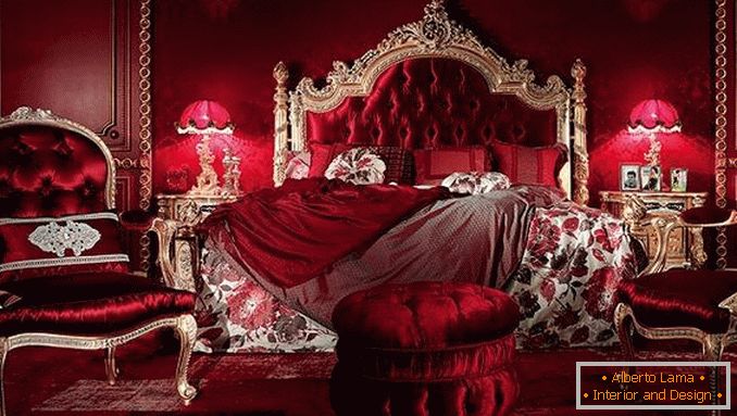 diseño de dormitorio rojo, foto 3