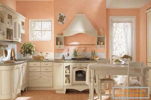 Diseño interior de una casa privada - un interior de cocina de un comedor en un estilo clásico