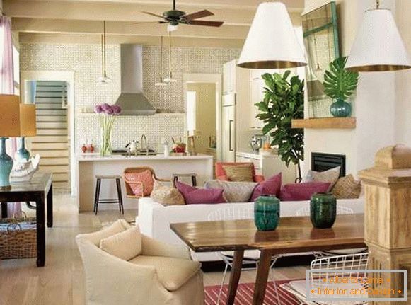 Diseño de una pequeña cocina sala de estar en una casa privada - interior photo