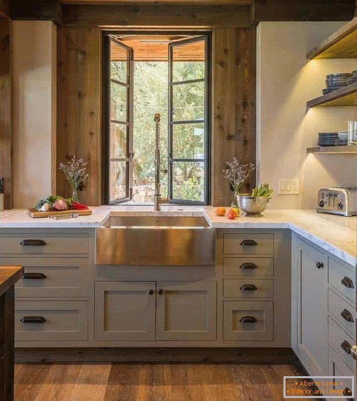 Muebles de cocina rústica de madera