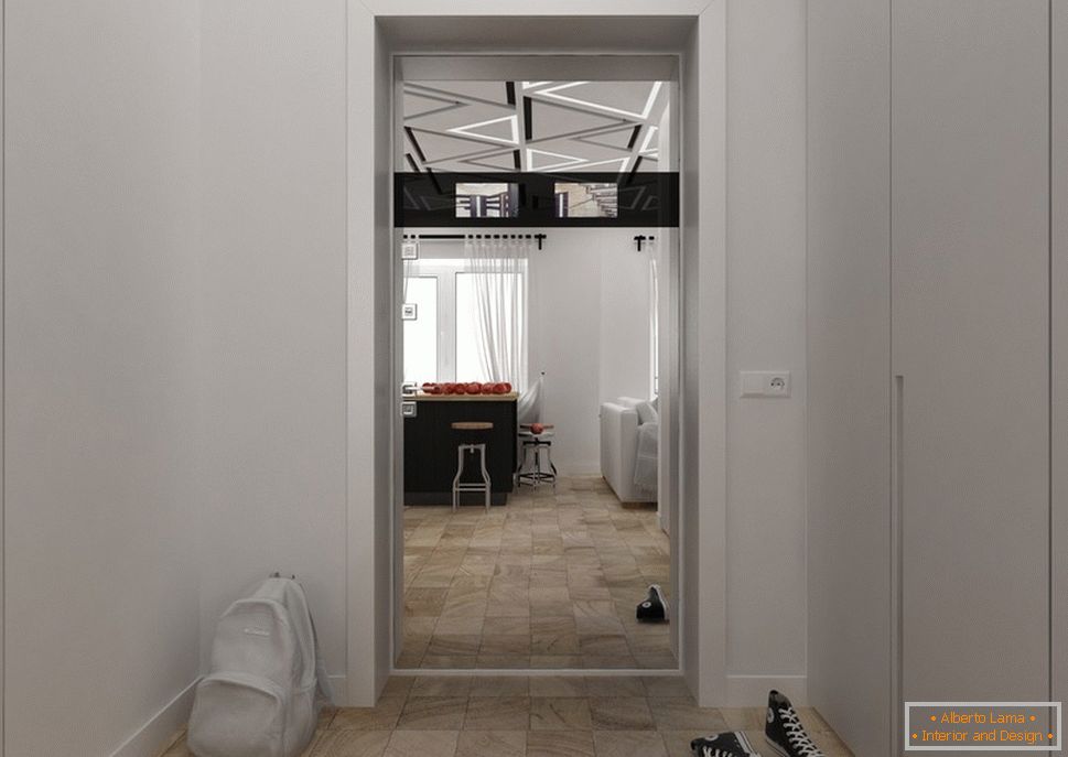 Diseño de apartamento 30 sq. M. m en blanco y negro - фото 4